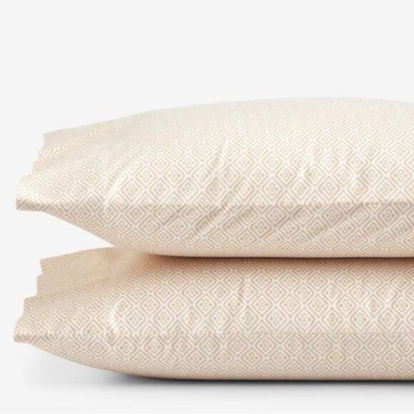 The company Store Standard 20x30 Pillowcase Set, Clemencia Geo Peach Blossom - Picture 1 of 7